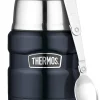 Thermos Stainless King Mattermos 0,47LBlå Mattermos Med Foldbar Skje I Lokket -Flugor Butik 249328 high.640