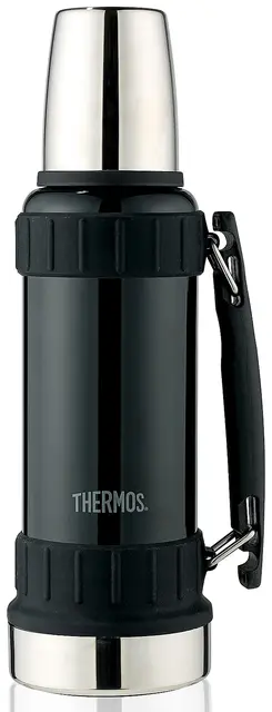 Thermos Work Termos Svart 1,2 LRustfri Ståltermos Med Stor Kopplokk