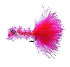 Unique Flies Krystal Wooly Bugger #8 Fluo RedKjøp 12 Fluer Få Gratis Flueboks