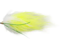 Unique Flies Marabou Worm #10White/Chartreuse Daiichi